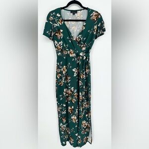 Fortune + Ivy Irene‎ Faux Wrap Brushed Knit Straight Hem Maxi Dress- Size Medium